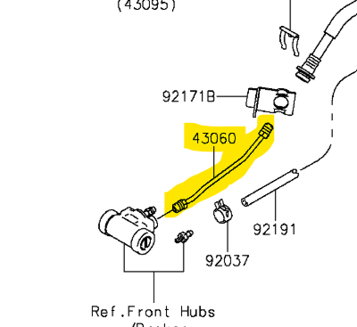 43060-0001 PIPE-BRAKE,FR,LH